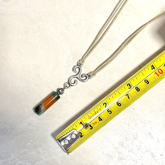 2/$20, Multicolor Dyed Agate Cord Necklace, Gemstone Lariat Necklace - Picture 8 of 11